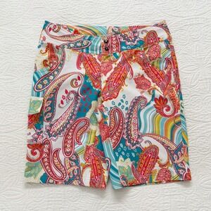 Shredly Women's MTB Shorts, Multicolor Paisley Print Sz 8